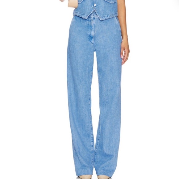 NWT Favorite Daughter The Fiona Denim Trouser Jeans in Seaport - Picture 4 of 12